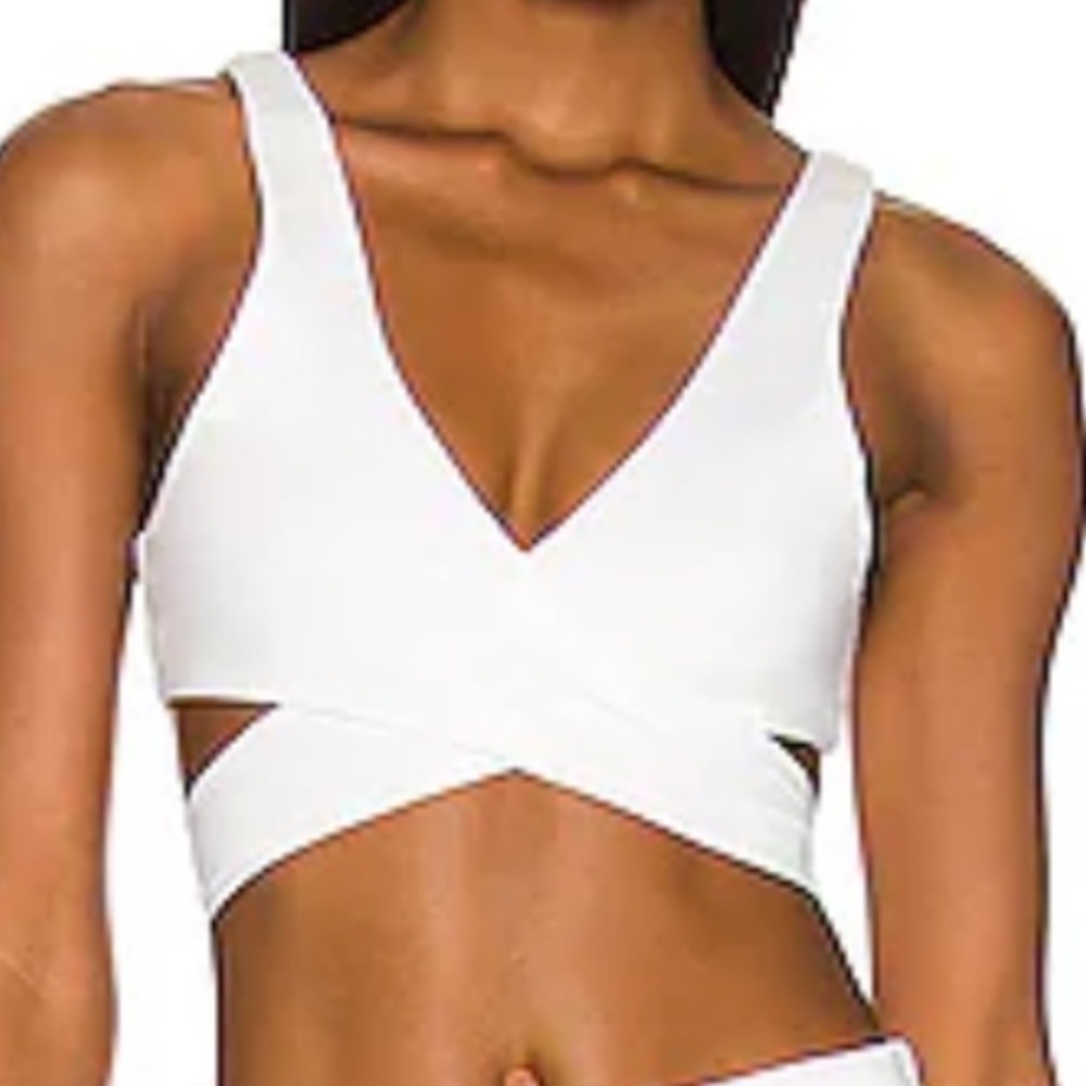Good American 10 Ways to Wear Bikini Top Womens Size 3 Large White Strappy Tie